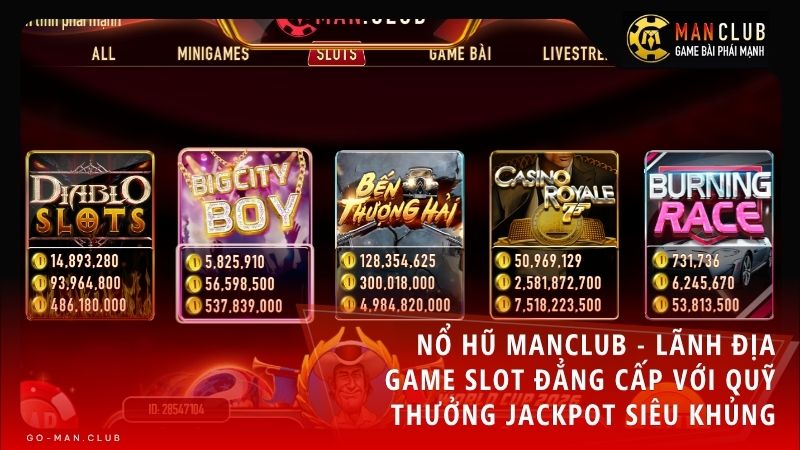 Sảnh game nổ hũ Manclub hấp dẫn